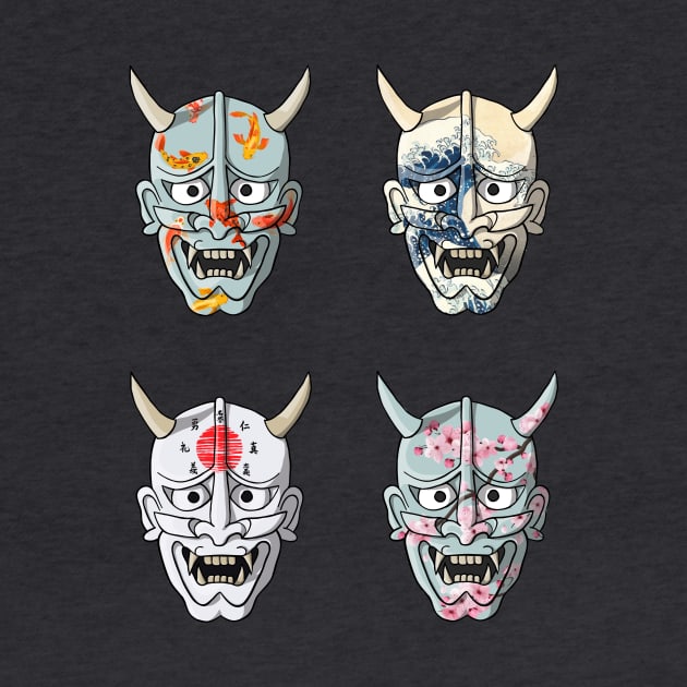 Samurai Hannya masks by Adamko